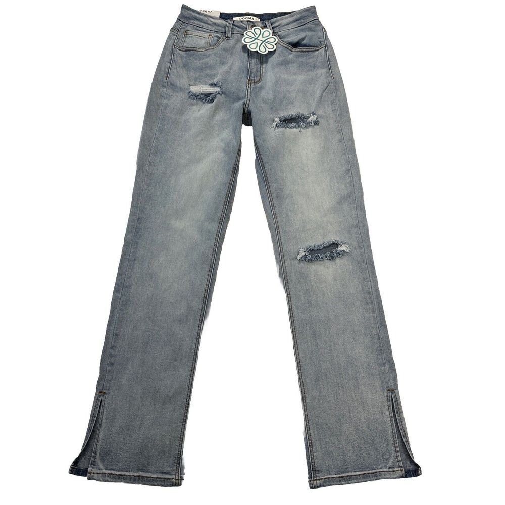NWT Dogma Jeans Womens 5/26 Take A Hint Stretch Ankle Slit Distressed 27x32 Y2K